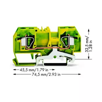 WAGO Erdungsklemme Grün-Gelb 0,2-6 mm² 282-907