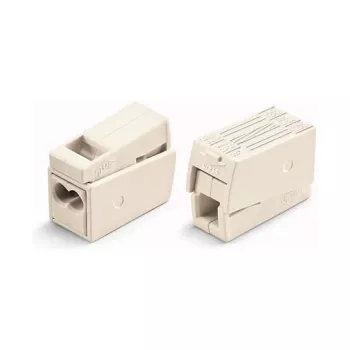 WAGO 224-112 2-Leiter Kompakt-Spleißverbinder, 400V, 24A, 1-2,5mm², Push-in, Weiß/Transparent