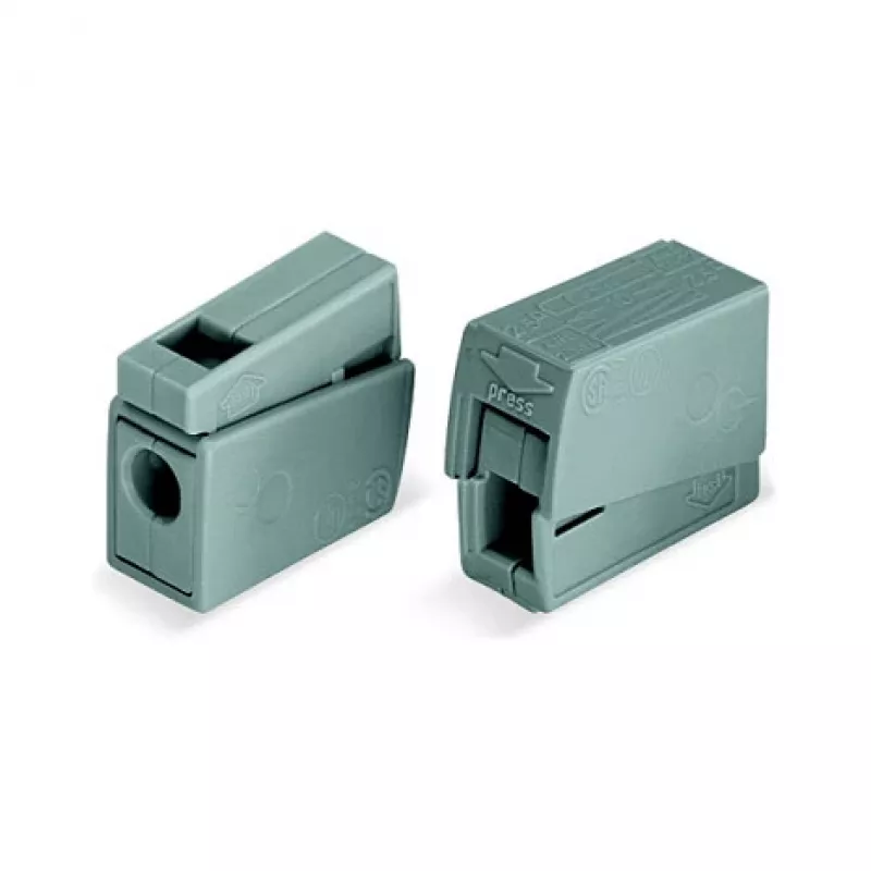 WAGO 224-101 1-Leiter 2-fach Push-in CAGE CLAMP Klemme, 400 V, 24 A, 0,5-2,5 mm², transparent/grau
