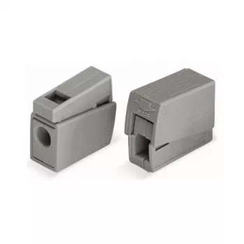 WAGO 224-101 1-Leiter 2-fach Push-in CAGE CLAMP Klemme, 400 V, 24 A, 0,5-2,5 mm², transparent/grau