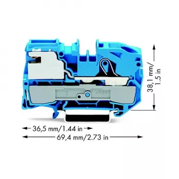 WAGO 2016-7114 2-Leiter-Durchgangsklemme, 2,5 mm², 250 V, grau