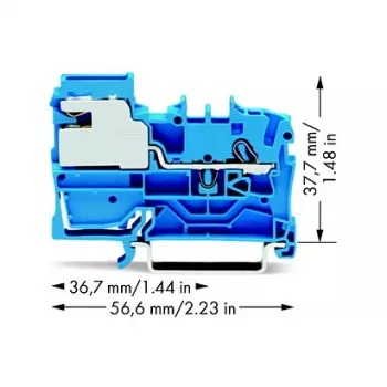 WAGO 2002-7114 2-Leiter Push-in Klemmenblock, 2,5 mm², 800 V, grau