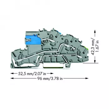 WAGO 2003-7641 TOPJOB® S 3-Leiter-Durchgangsklemme, 2,5 mm², 400 V, grau