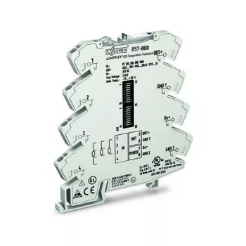 WAGO 857-800 Temperaturmessumformer / Signalaufbereiter, Grau, -25 bis 70 °C, 6 x 94 x 97,8 mm, 35,3 g