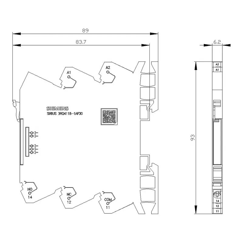 Siemens SIRIUS 3RQ4 Steckkoppelrelais, 230 V AC/DC, 3 NO + 1 NC, Schraubanschluss