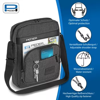 PEDEA Tablet Umhängetasche URBAN compact 25,8 cm (10,2 inch), Grau