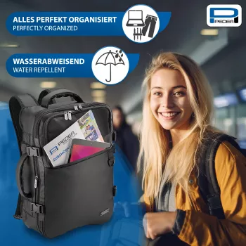 PEDEA Clutch Notebook Rucksack 15,6 inch (39,6 cm) - Schwarz