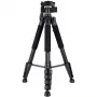 Rollei Compact Traveler Star S4 Reise-Stativ, Aluminium, 3-Wege-Neiger, max. Höhe 125 cm, Belastung 2 kg, Schwarz
