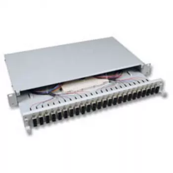 EFB-Elektronik ECOFIBER Spleißbox SC 50/125µm OM2 ausziehbar 24 Pigtails/12 Kupplungen 1U 19 inch Rackmontage Grau (B71203.24)