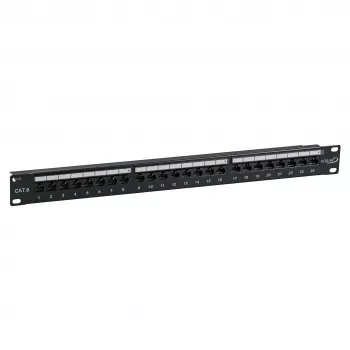 EFB-Elektronik ECOLAN Patch Panel UTP 24xRJ45 Cat.6 19 inch 1U RAL9005 Schwarz