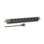 EFB Elektronik EK631FR.1 19-Zoll 1U Rack-Montage Steckdosenleiste, 9 x Französisch/UTE Steckdosen, CEE 7/7 Stecker, 1,8m Kabel, 16A, 230V, Schwarz