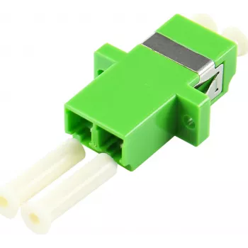 EFB Electronics LC Duplex OM5 Fiber Optic Coupler, Lime Green, Ceramic Sleeve, SC Simplex Housing