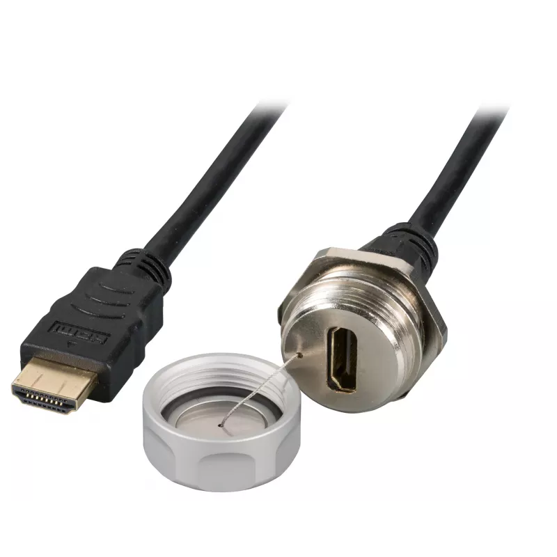 EFB Elektronik IP67 HDMI Einbaubuchse, M25, HDMI A-A Buchse-Stecker, Service Port, Halteseil, 1,0 m