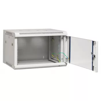 EFB Elektronik 19 inch 21U Wandgehäuse Flat Pack, 600x600x1040mm, RAL7035 Lichtgrau, Stahl, Sicherheitsglastür, abschließbar, 60kg Belastung, IP20