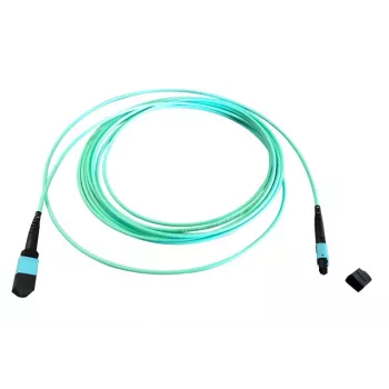 EFB Elektronik MTP Female auf MTP Female 12-Faser OM3 Multimode Glasfaser-Patchkabel, LSZH, Aqua, Typ A, 15 m