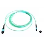 EFB Elektronik MTP Female auf MTP Female 12-Faser OM3 Multimode Glasfaser-Patchkabel, LSZH, Aqua, Typ A, 15 m