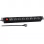 EFB Elektronik 19 inch 1U Rackmount USB Charging PDU - 16 USB Ports, CEE 7/7 Input, Schwarz