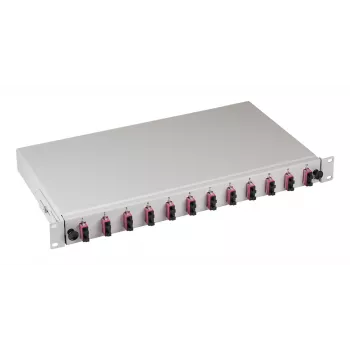 EFB Elektronik Spleißbox SC 50/125 µm OM4 ausziehbar, 24 Pigtails Offset / 12 Kupplungen