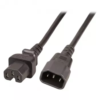EFB Electronics Hot Appliance Verlängerungskabel C14 180° - C15 180° Schwarz 3 m 3 x 1,00 mm² VDE (EK585.3V2)