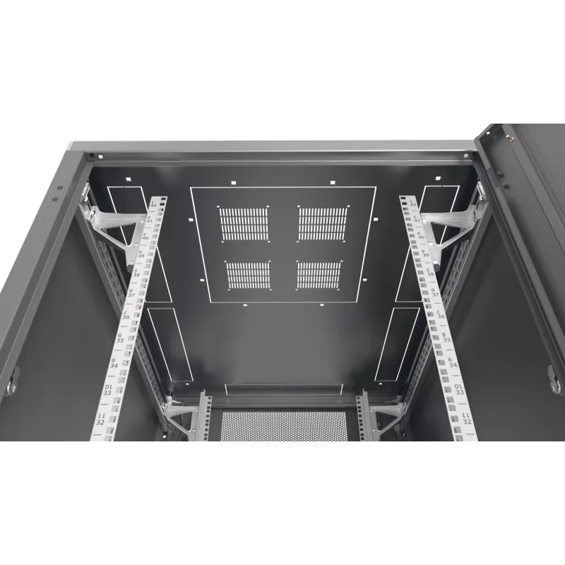 EFB ELEKTRONIK 19 inch Server Rack PRO 24HE, 800x1200 mm, einflügelige Front- und Rücktür, RAL 7035