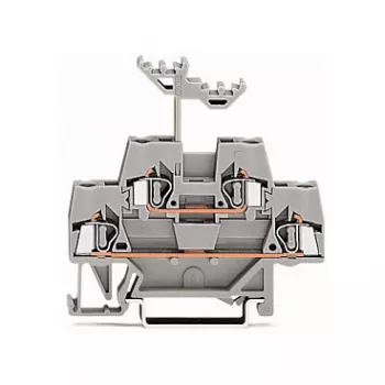 WAGO 280-519 2-Leiter Push-in CAGE CLAMP Klemmenblock, 2,5 mm², grau, Hutschienenmontage