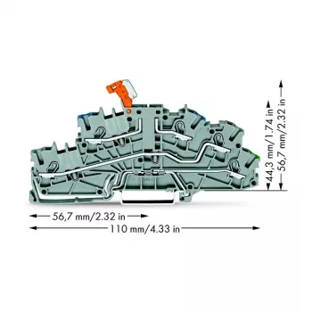WAGO 2003-6641 Abschlussplatte für TOPJOB S 2003 Serie, grau, 5,2 mm Breite