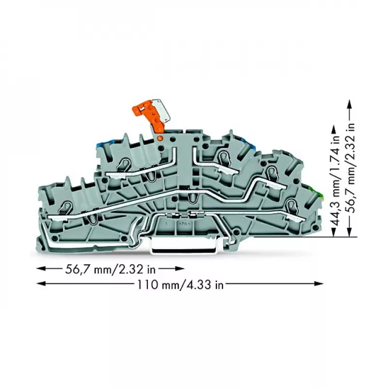 WAGO 2003-6641 Abschlussplatte für TOPJOB S 2003 Serie, grau, 5,2 mm Breite