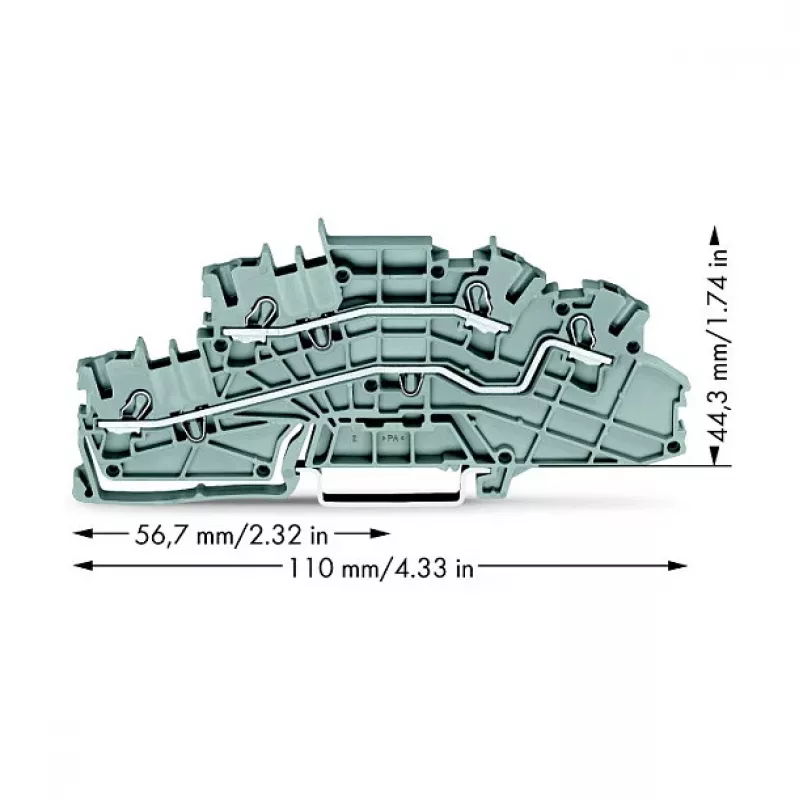 WAGO 2003-6642 Durchgangsklemme, TOPJOB® S, 2-Leiter, 4 mm², grau, 800 V, 24 A