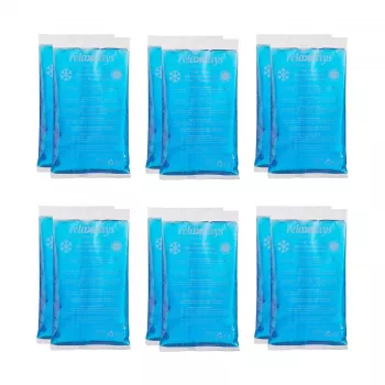 Relaxdays Rechteckige Kühlpads Blau 15 x 8 cm, 12 Stück