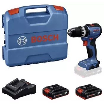 BOSCH Professional GSB 18V-52 Akku-Schlagbohrschrauber Set mit 2 Akkus 2,0 Ah, L-Case