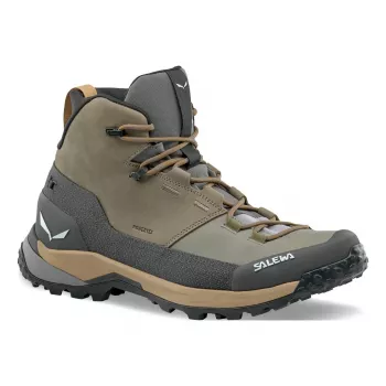 SALEWA Puez Leather Mid PTX Hiking Boots - Bungee Cord/Onyx - UK 45