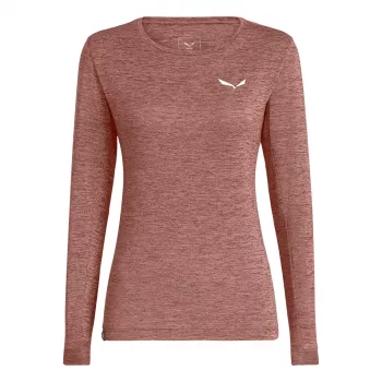 Salewa Puez Melange Dry L/S Tee Women's Long Sleeve T-Shirt - Desert Pink Melange, Größe M