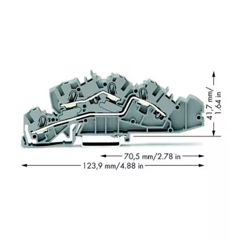 WAGO 2005-7642 Durchgangsklemme, 4 mm², 32 A, 400 V, grau, CAGE CLAMP