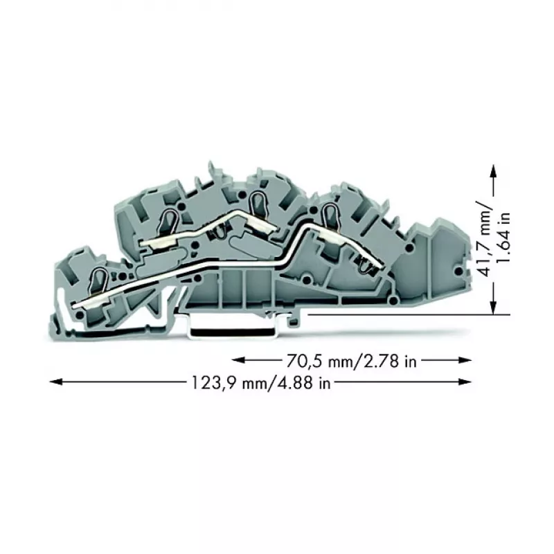 WAGO 2005-7642 Durchgangsklemme, 4 mm², 32 A, 400 V, grau, CAGE CLAMP