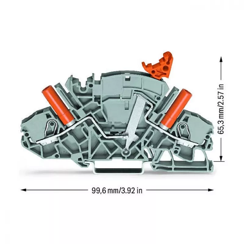 WAGO 2007-8821 3-Leiter Push-in Klemmenblock, 10 mm², grau