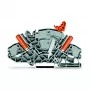 WAGO 2007-8821 3-Leiter Push-in Klemmenblock, 10 mm², grau