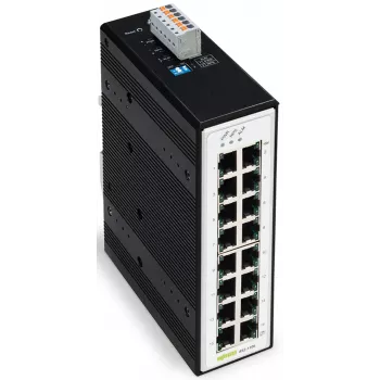 WAGO 852-1106 Industrial Unmanaged Gigabit Ethernet Switch, 8-Port, 10/100/1000 Mbps, DIN-Rail Mount