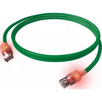 EasyLan DualBoot LED Patchkabel RJ45 S/FTP Cat.6A (Class EA) mit saCon-Stecker - LSOH - Grün - 7,5 m