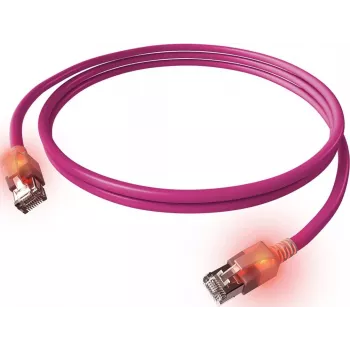 EasyLan saCon DualBoot LED Patchkabel S/FTP Violett 5,0 m Cat.6a