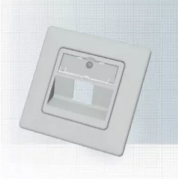 EasyLan CKVDUSL1R Moduldose für 1 Modul, inkl. Zentralplatte und Abdeckrahmen, 80 x 80 mm, Weiß