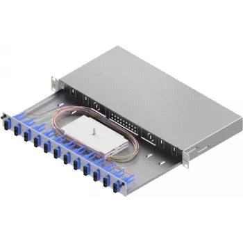 ZVK Easylan LWL Spleißgehäuse Basic 1U 12x SC-Duplex OS2 Schublade