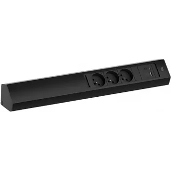 Bachmann CASIA 2 3x Schuko Steckdose mit 1x USB-A und 1x USB-C Laden 22W Schwarz