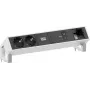 Bachmann DESK2 Tisch-Strommodul 2x Schuko 1x USB-C 100W 1x Steckplatz für Erweiterungsmodul 1m Kabel INOX