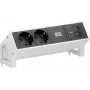 Bachmann DESK2 2x Schuko USB-C 45W 0,2m Reinweiß RAL9010 Tisch-Strommodul