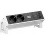 Bachmann DESK2 2x CEE 7/3 1x USB-C 45W 0.2m Edelstahl Tisch-Strommodul