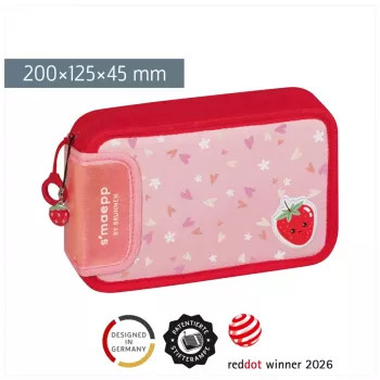BRUNNEN Filled Pencil Case s'maepp Fruity Love Pink/Rot 16-teilig, 20,0 x 4,5 cm (1049120522)