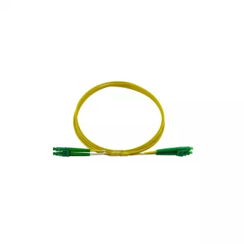 BlueOptics Duplex Fiber Optic Patch Cable LC-APC to LC-APC Singlemode OS2 25m Yellow