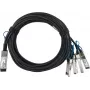 BlueOptics HPE Q9S72A kompatibles BlueLAN passives 100GBASE-CR4 QSFP28 auf 4x25GBASE-CR SFP28 Direct Attach Breakout-Kabel, 1m, AWG26