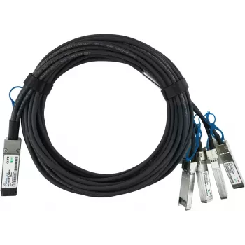 BlueOptics MikroTik XQ+BC0002-XS+ Kompatibles BlueLAN QSFP28 Breakout Direct Attach Cable (DAC) - Passiv 100 Gigabit auf 4x25 Gigabit Twinaxial-Kupfer, QSFP28 auf 4xSFP28, 0,5 m