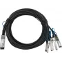 BlueOptics MikroTik XQ+BC0002-XS+ Kompatibles BlueLAN QSFP28 Breakout Direct Attach Cable (DAC) - Passiv 100 Gigabit auf 4x25 Gigabit Twinaxial-Kupfer, QSFP28 auf 4xSFP28, 0,5 m